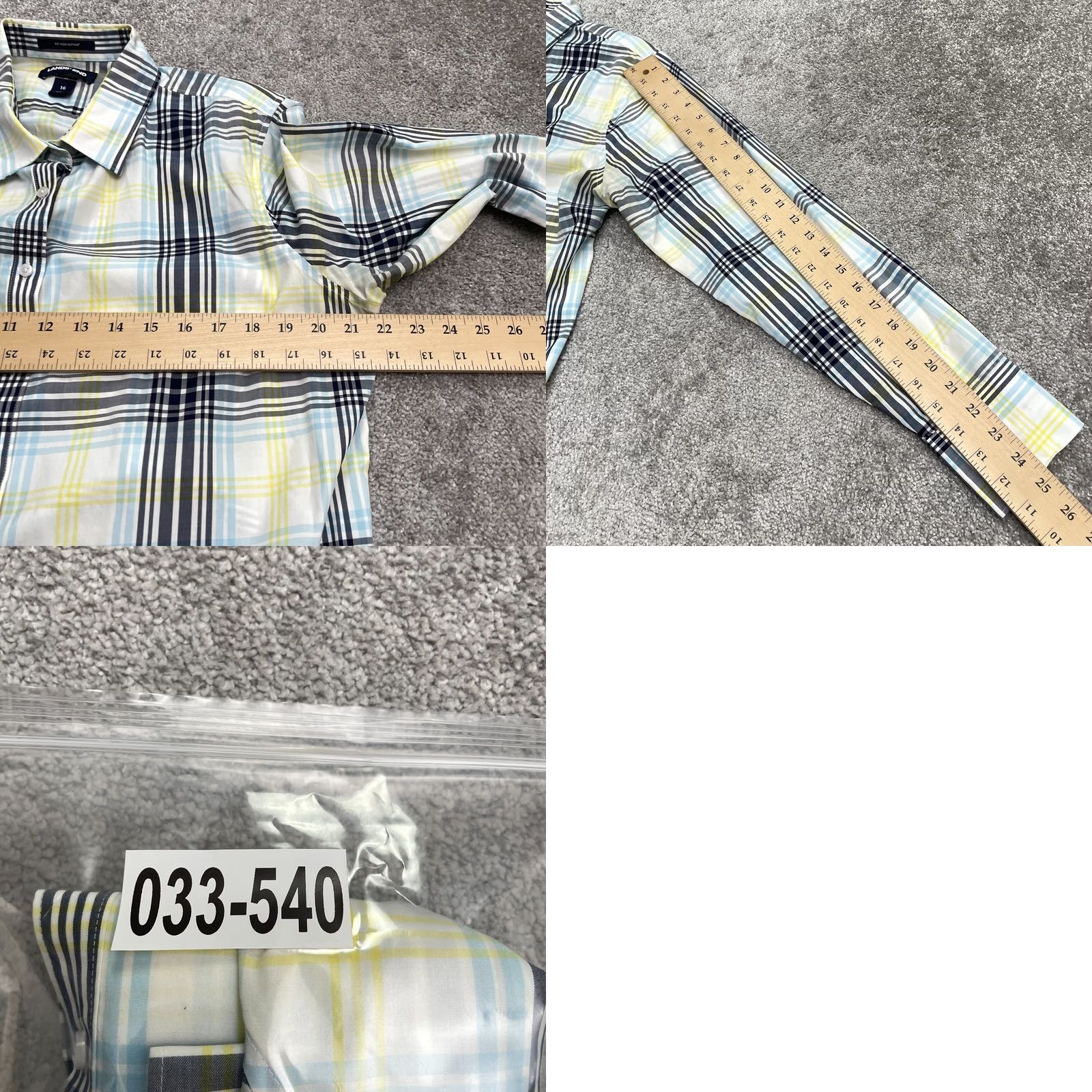 Lands' End Lands' End Button-Up Shirt Womens 16 Multicolor Long Sleeve Cotton Top Size XXL / US 16-18 / IT 52-54 - 9 Thumbnail