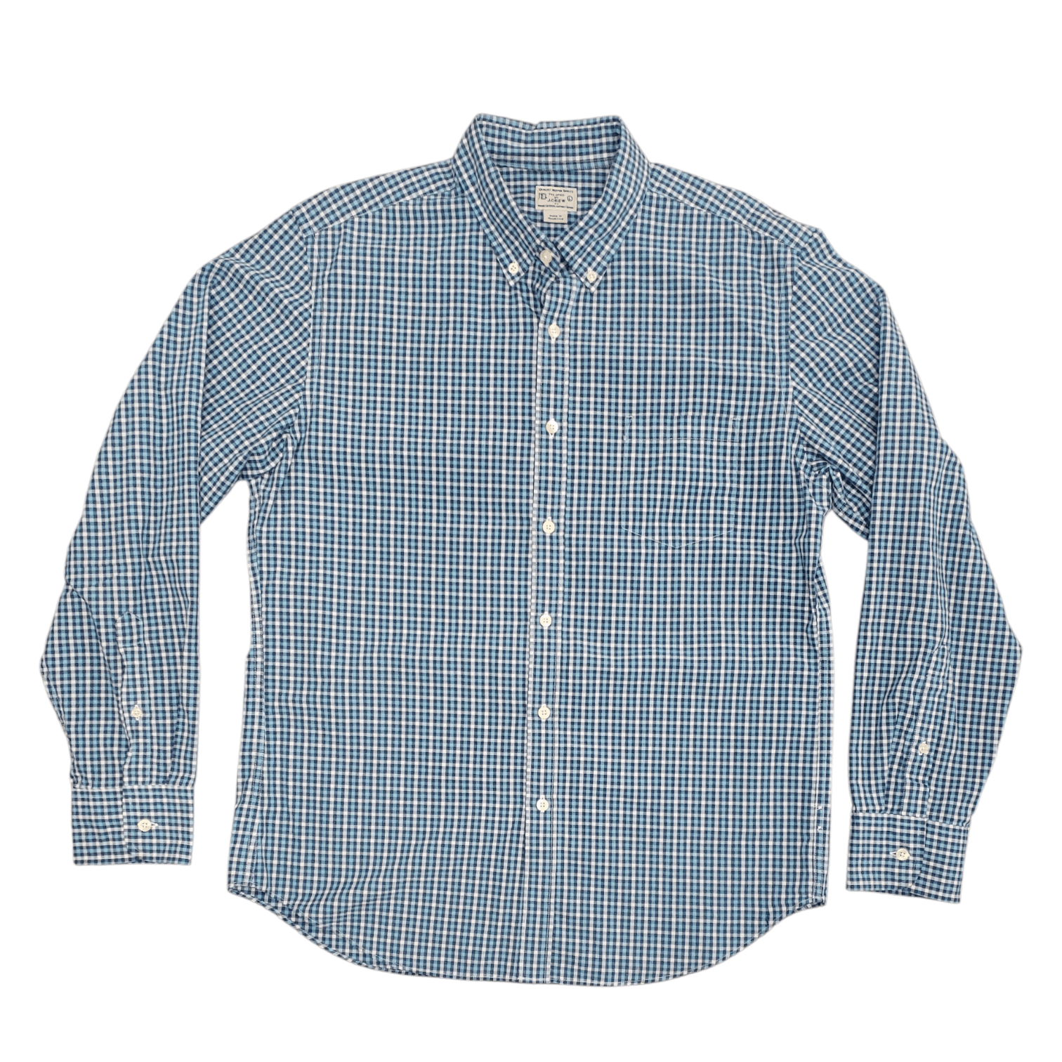J.Crew Men's J.Crew Blue White Gingham Casual Button Down Shirt L Size US L / EU 52-54 / 3 - 2 Thumbnail