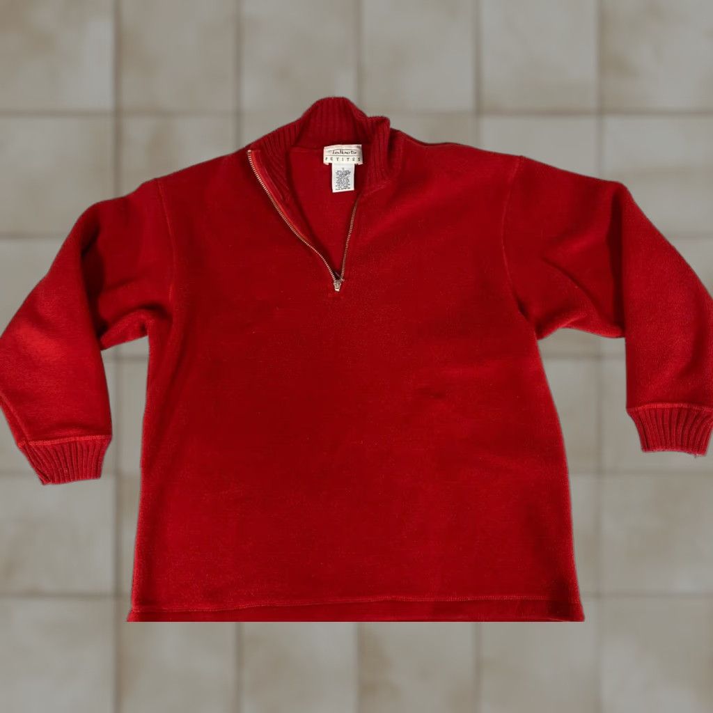Talbots Talbots Sweater Pullover PS Petites Red 1/4 Zip V-Neck Casual Womens Size S / US 4 / IT 40 - 1 Thumbnail