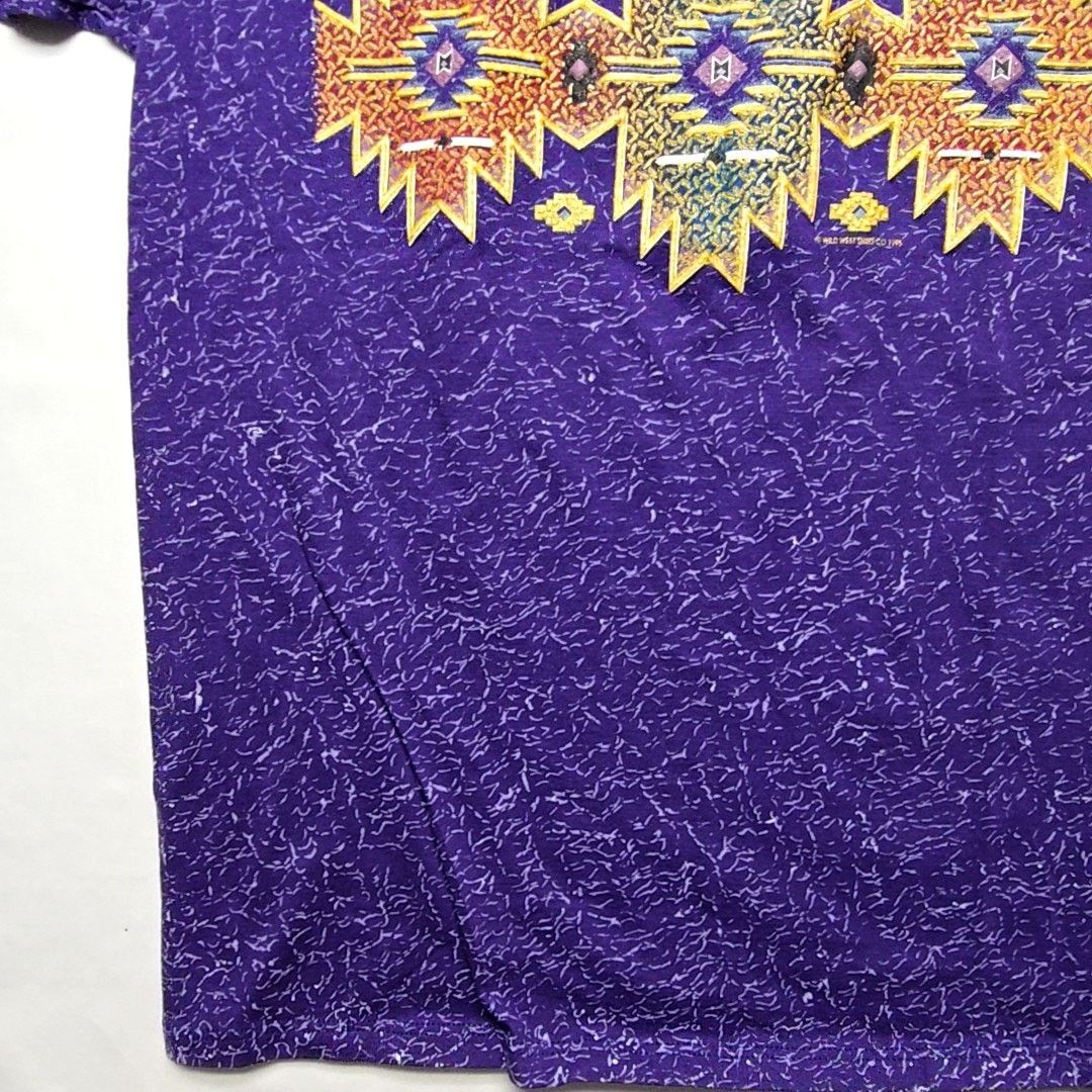 Jerzees Vintage Montana Tee Purple Southwestern Large AOP L Tee 90s Size US L / EU 52-54 / 3 - 3 Thumbnail