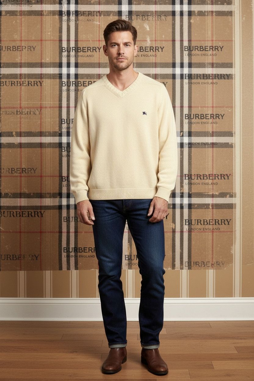 Burberry Burberry sweater jumper heavy cotton material size L Size US L / EU 52-54 / 3 - 2 Thumbnail