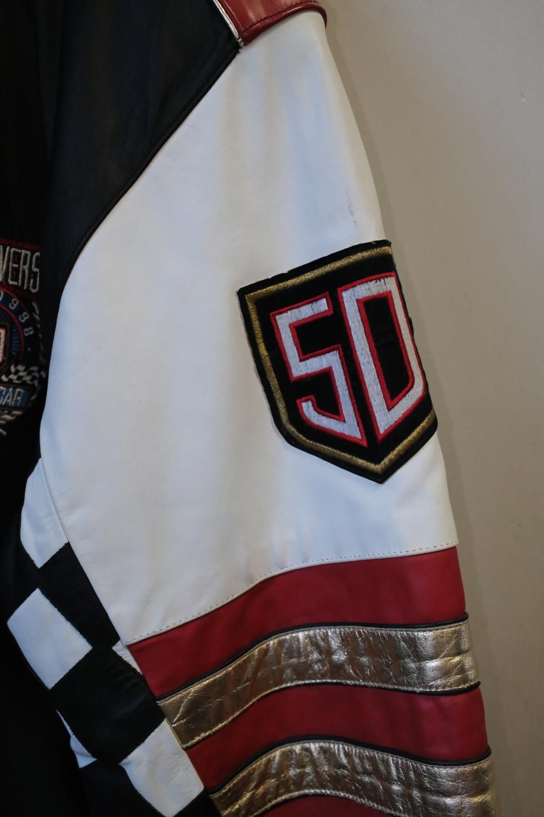 Chase Authentics 90s Chase Authentic 50th Anniversary Nascar Leather Jacket Size L / US 10 / IT 46 - 6 Thumbnail