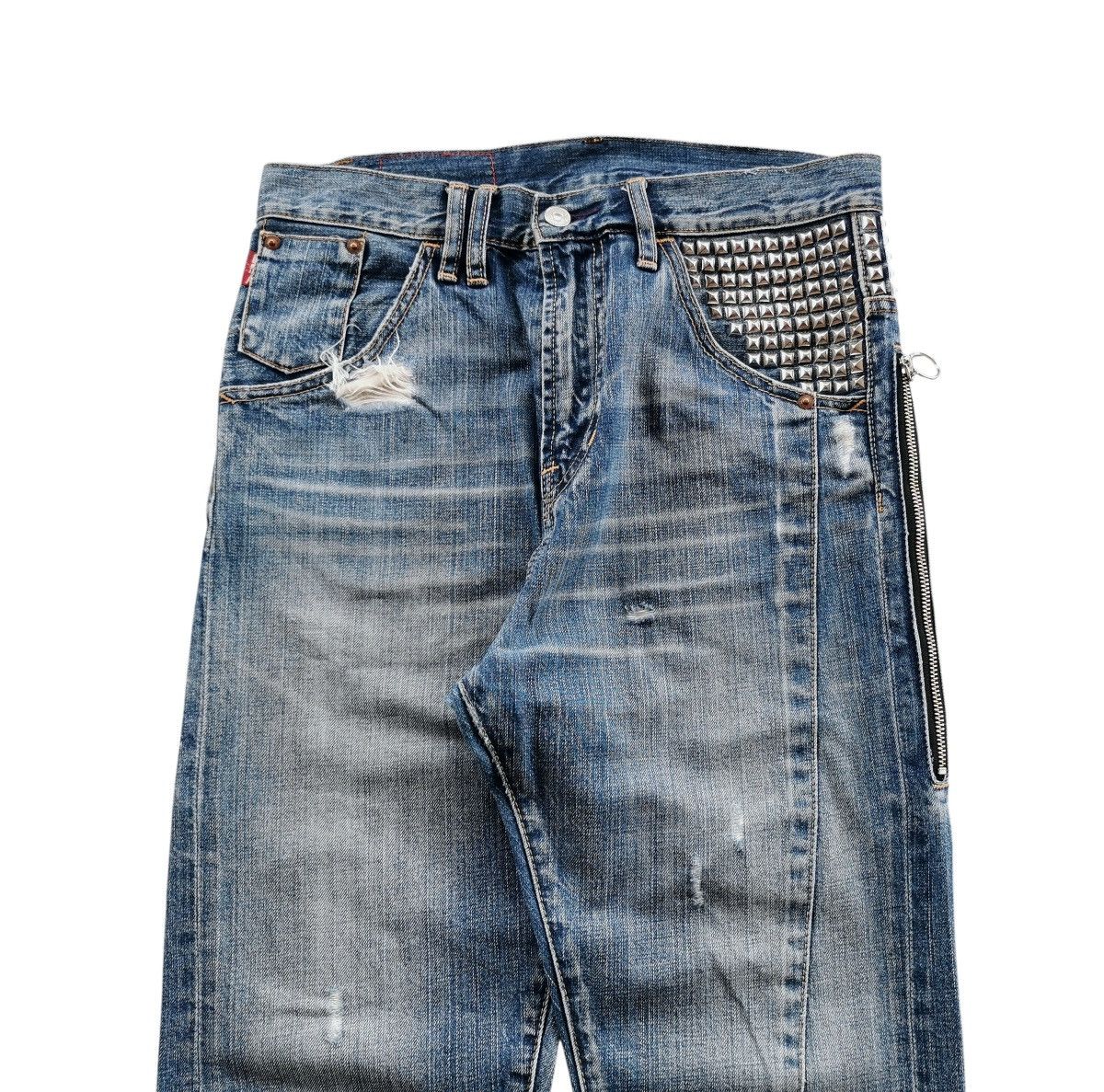 Punk and Yo Rna Inc Distressed Studded Pocket Punk Jeans Size US 30 / EU 46 - 3 Thumbnail