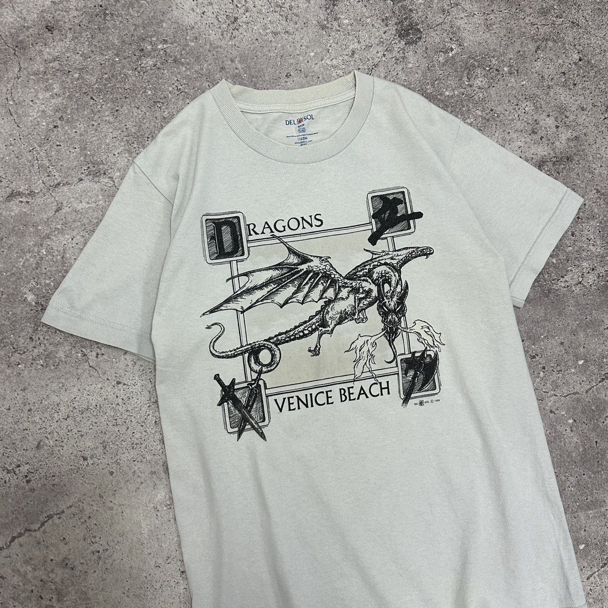 Vintage Vintage 90s Del Sol Dragon grey tee Surf style Australia y2k Size US S / EU 44-46 / 1 - 3 Thumbnail