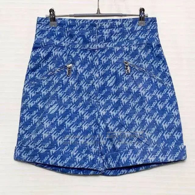Fendi FENDI SS22 Logo Print High-Waist Shorts. Size 39" - 1 Thumbnail