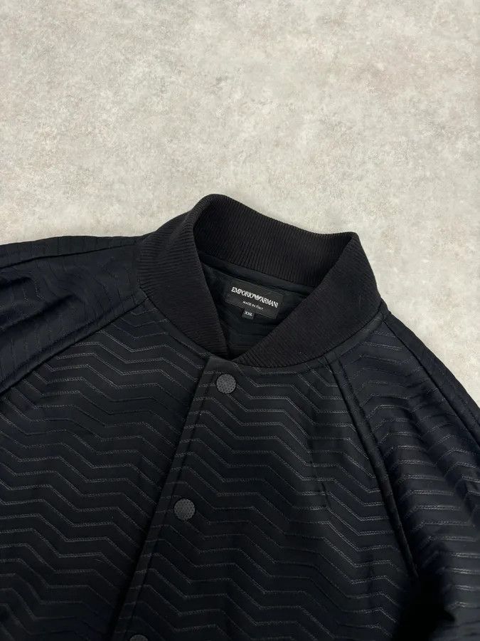 Emporio Armani A2013 Emporio Armani Black Patterned Bomber Jacket Size US L / EU 52-54 / 3 - 4 Thumbnail