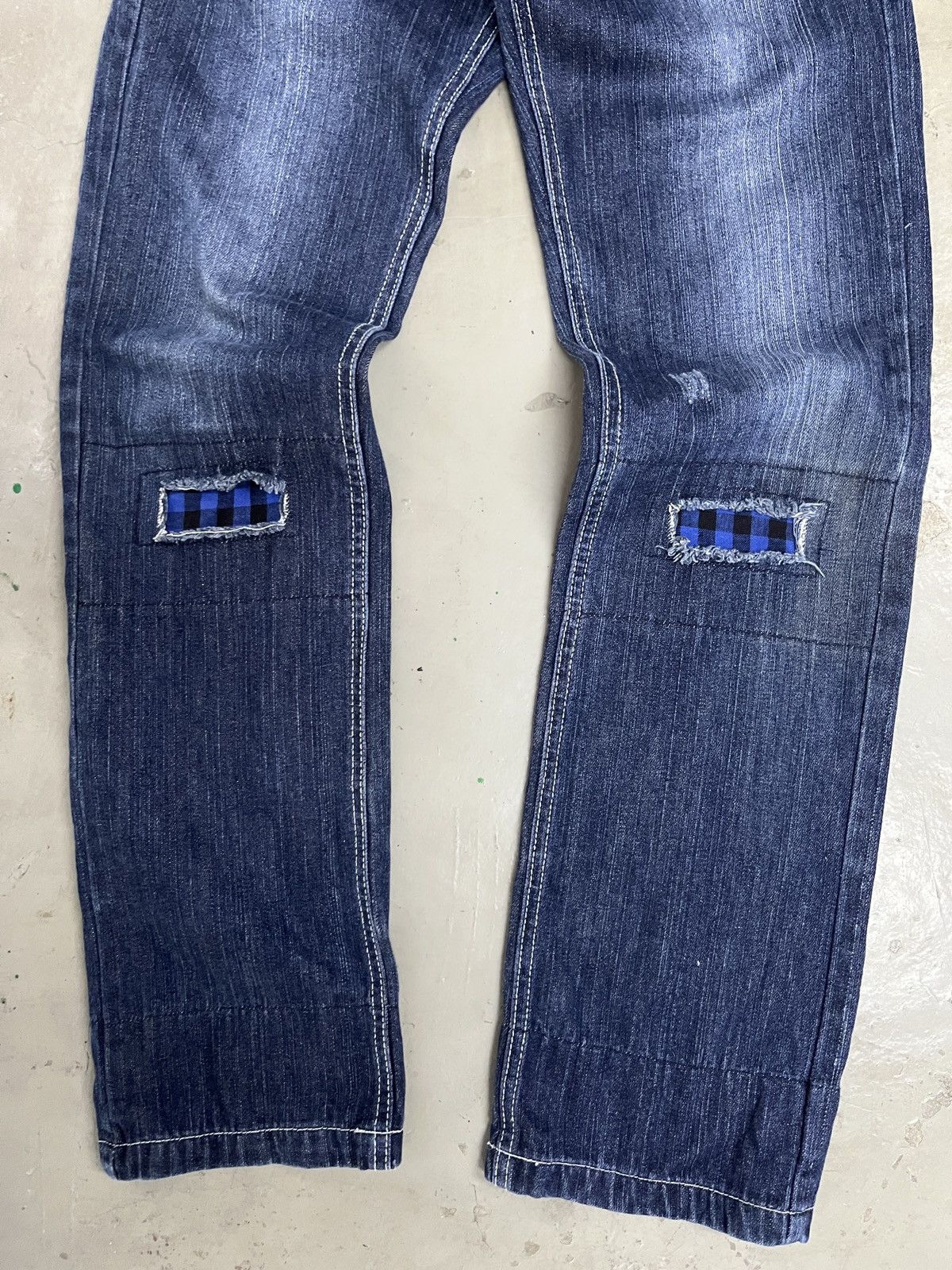 Number (N)ine 90's Batsu Distressed Punk Kurt Cobain Style Patchwork Jeans Size US 28 / EU 44 - 3 Thumbnail
