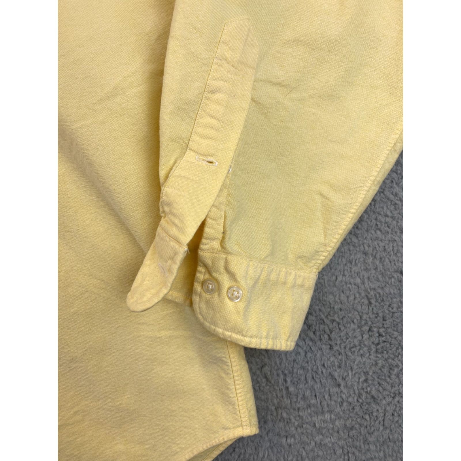 Ralph Lauren VINTAGE Lauren Ralph Lauren Dress Shirt Shirt Men 18 36/37 Long Sleeve Yellow Classic Fit 100% Cotton Mens 75-26 Size 48R - 5 Thumbnail