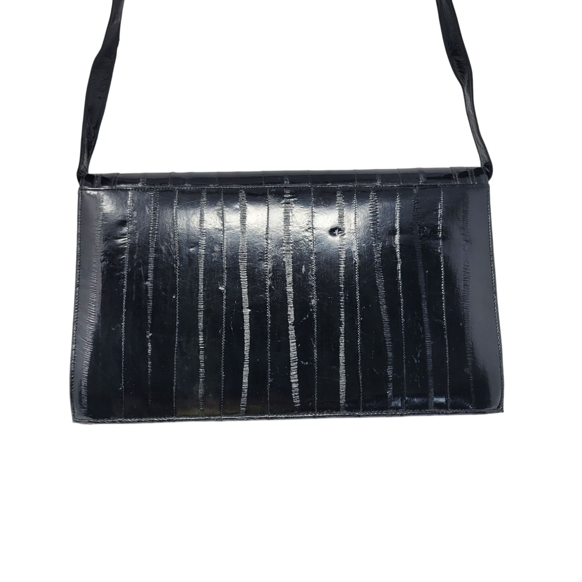 Vintage Vintage Womens Genuine Eel Skin Convertible Clutch Black Kor Size ONE SIZE - 20 Thumbnail