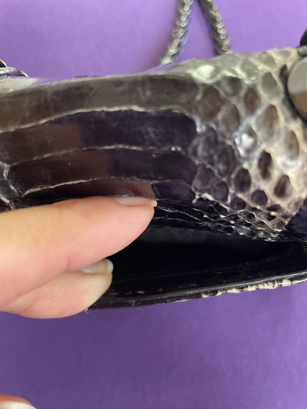 Other Vince Camuto Python Leather Mini Chain Crossbody Bag Size ONE SIZE - 5 Thumbnail