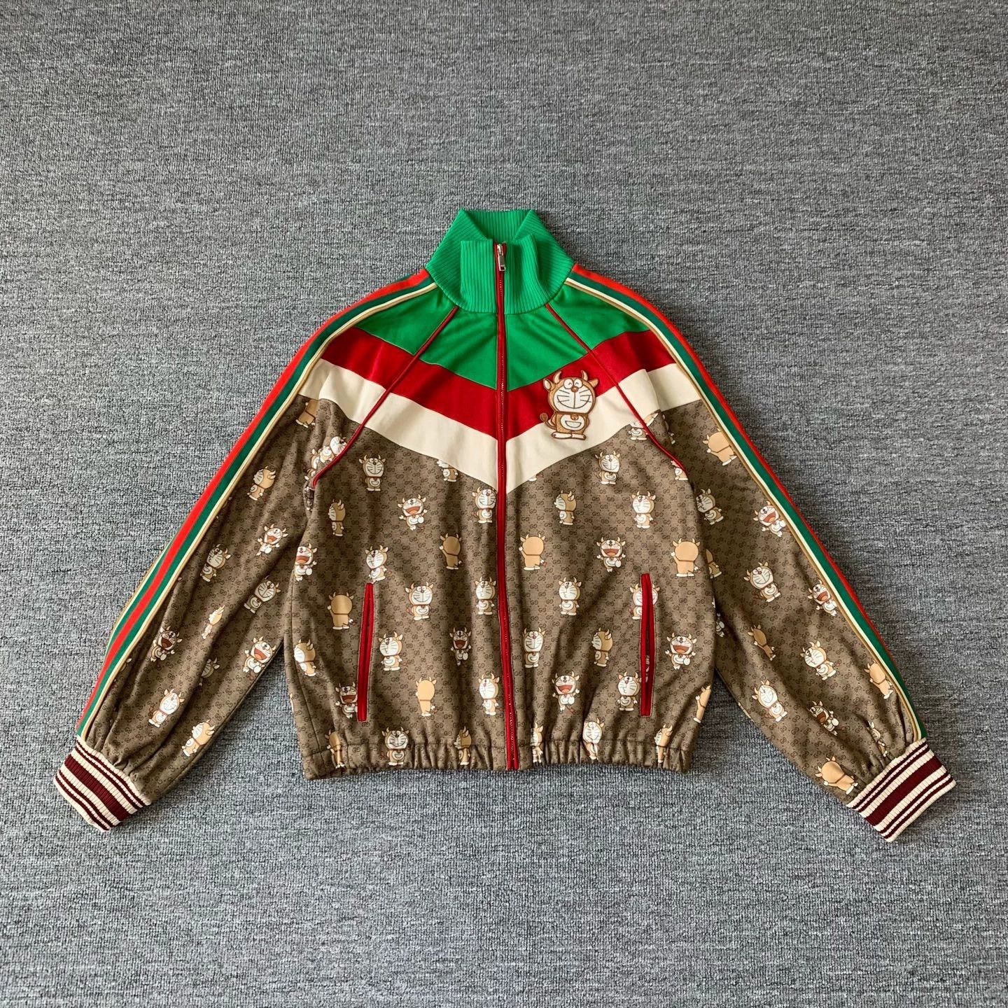 gucci x doraemon collaboration printed jacket