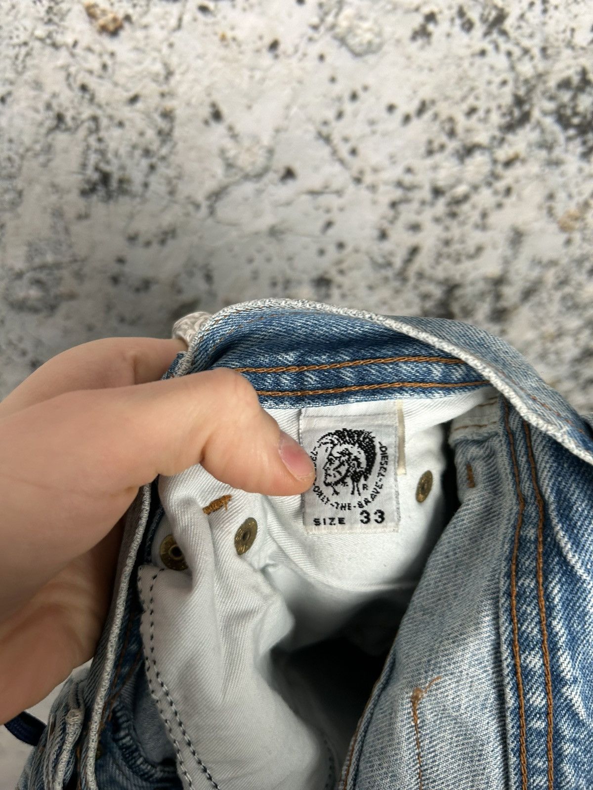 Diesel Vintage Diesel Industry Y2K Blue Denim 00s Skateboarding Size US 33 - 9 Thumbnail