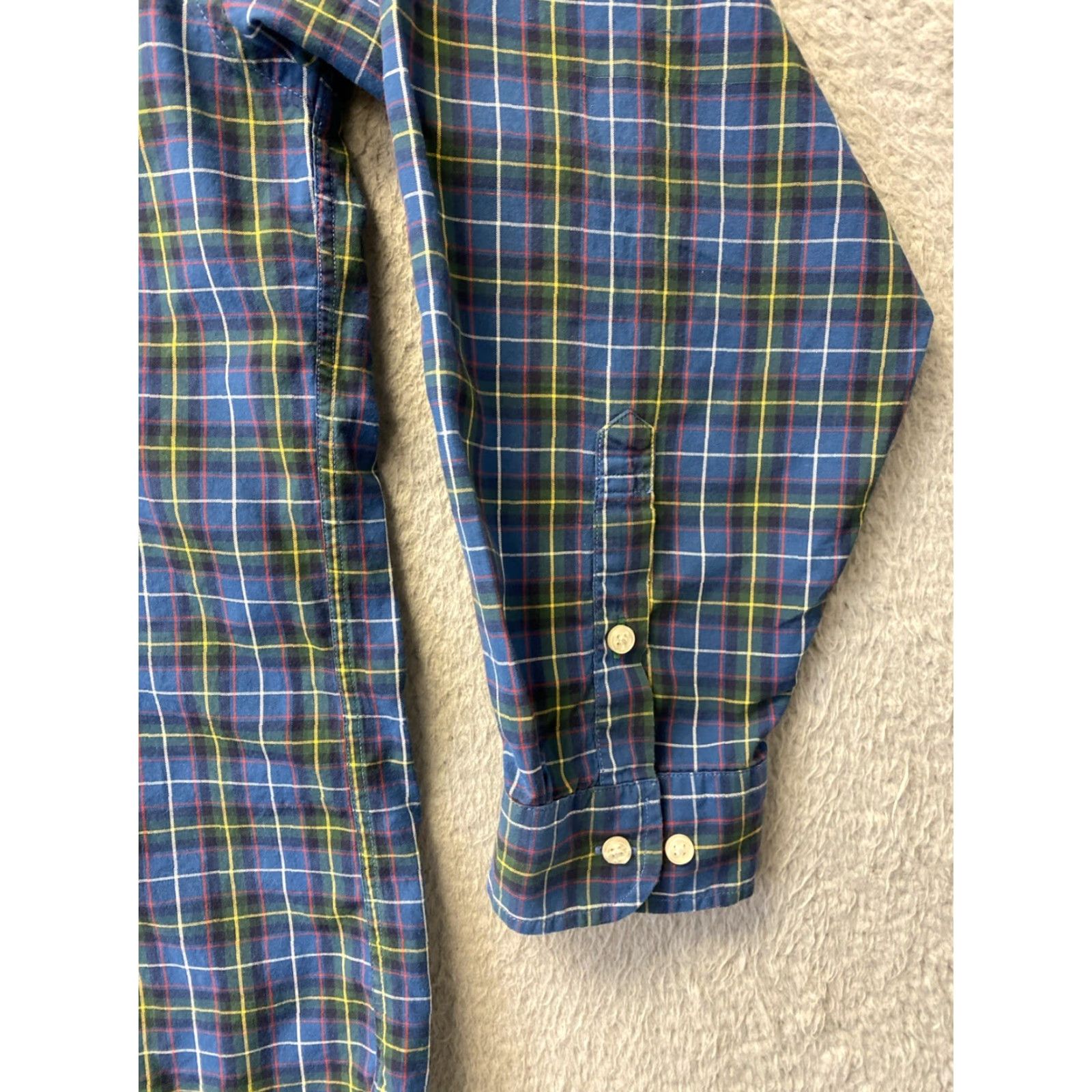 Tommy Hilfiger Tommy Hilfiger Shirt Button-Down XL Long Sleeve Plaid Multicolor Green Blue Men's Button-Up Pocket Logo Casual Workwear Size US XL / EU 56 / 4 - 3 Thumbnail