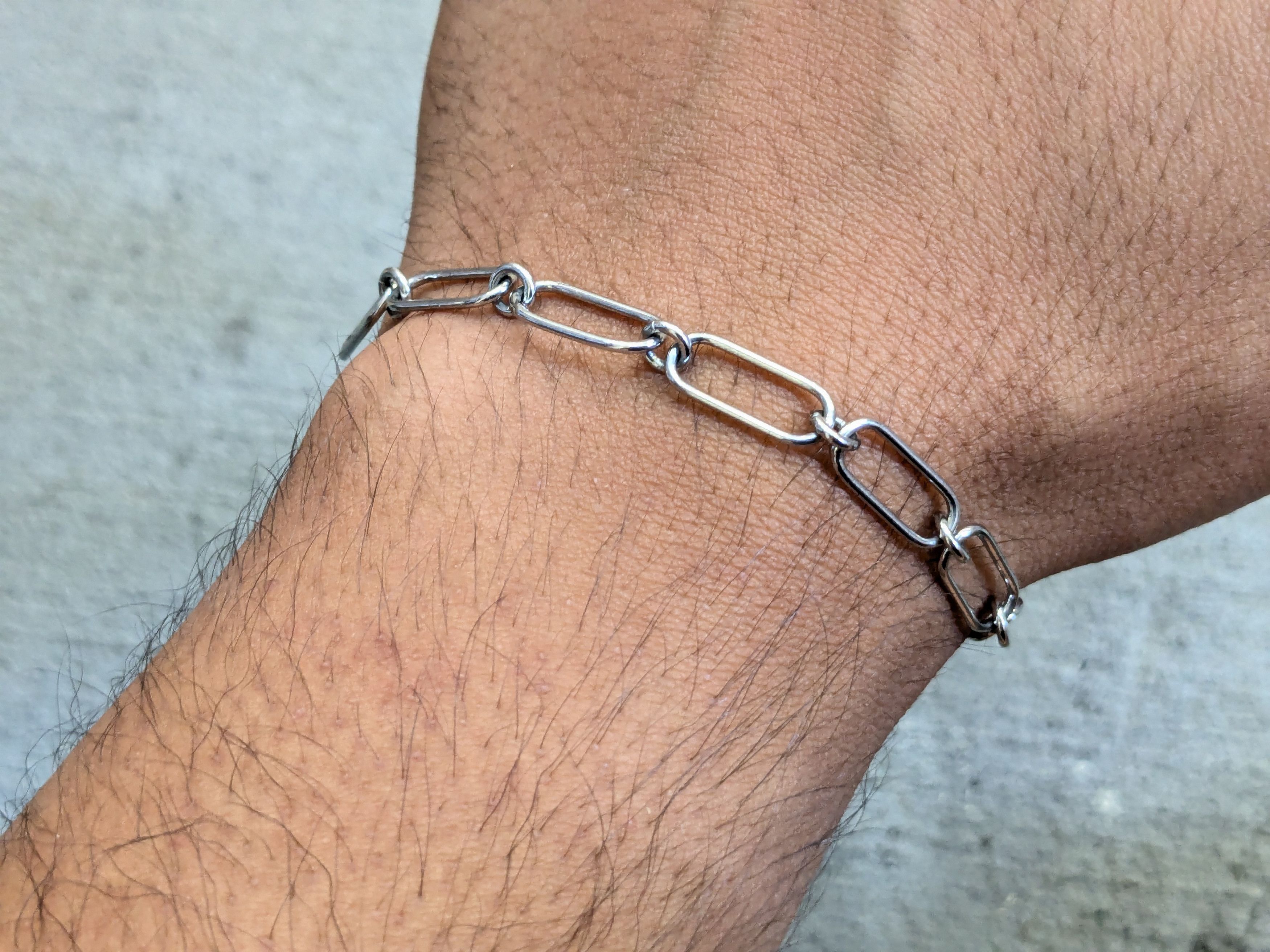 Sterling Silver Sterling Silver Bracelet Paperclip Link Chain 7.5" Size ONE SIZE - 9 Thumbnail