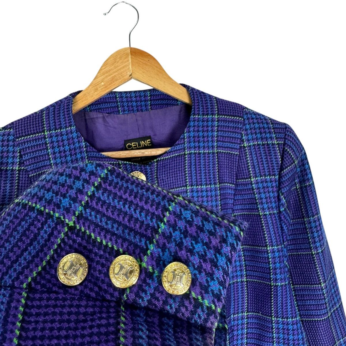 Celine ☀️CELINE FRANCE PLAIDS JACKET Size S / US 4 / IT 40 - 8 Thumbnail
