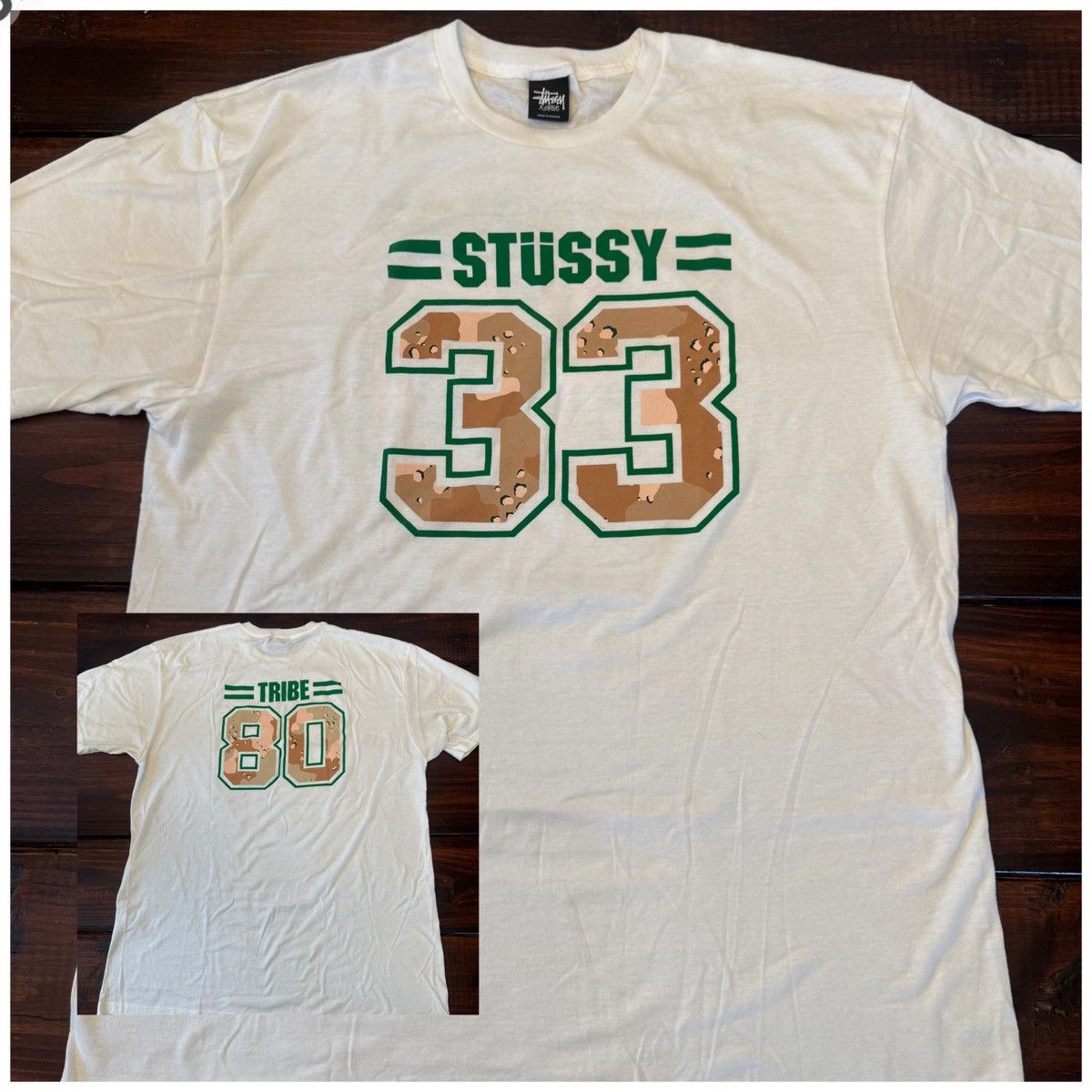 Stussy Vintage Stussy 33/80 Camo Tee Shirt Size US XL / EU 56 / 4 - 1 Thumbnail
