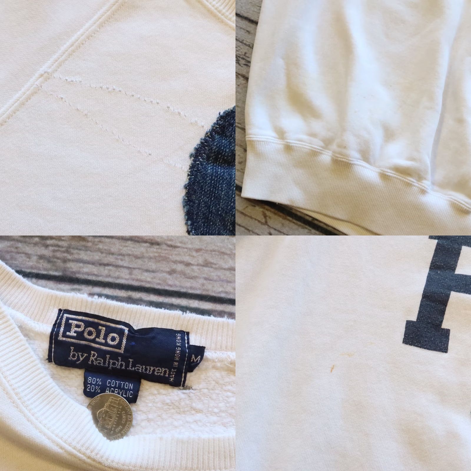 Polo Ralph Lauren Vintage Polo Ralph Lauren Sweatshirt Crewneck 90s Size M White Men Size US M / EU 48-50 / 2 - 8 Thumbnail
