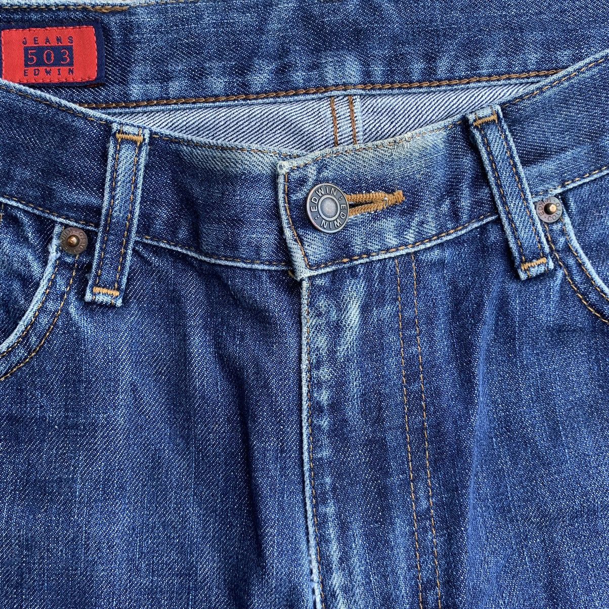 Japanese Brand Vintage Japan Edwin Blue Indigo Distressed Denim Jeans W31 Size US 31 - 6 Thumbnail