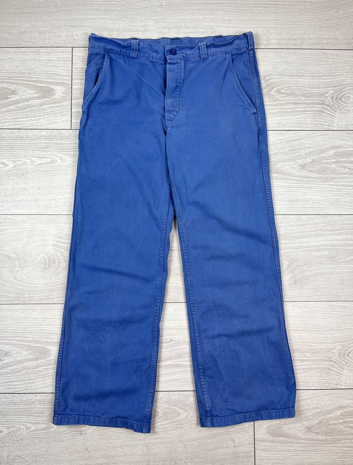 Le Laboureur Vintage 80s Blue French Work Canvas Pants