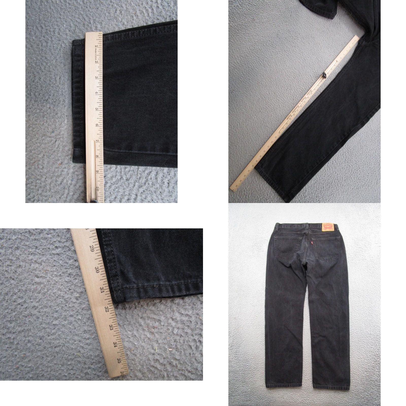 Levi's Levis 505 Black Denim Straight Jeans Mens 36x32 Regular Size Levi's 505 Jeans Black Straight Mens 36-32 Size US 36 / EU 52 - 8 Thumbnail