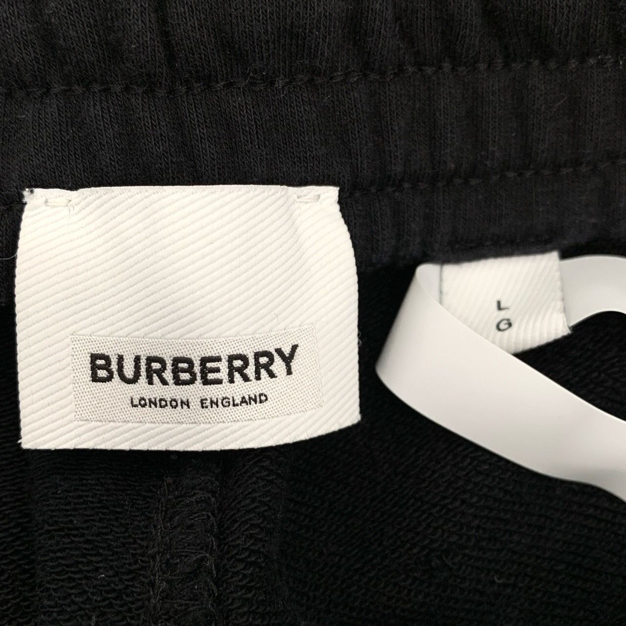 Burberry Burberry Black Logo Cotton Sweatpants (Size L) Size US 32 / EU 48 - 2 Thumbnail