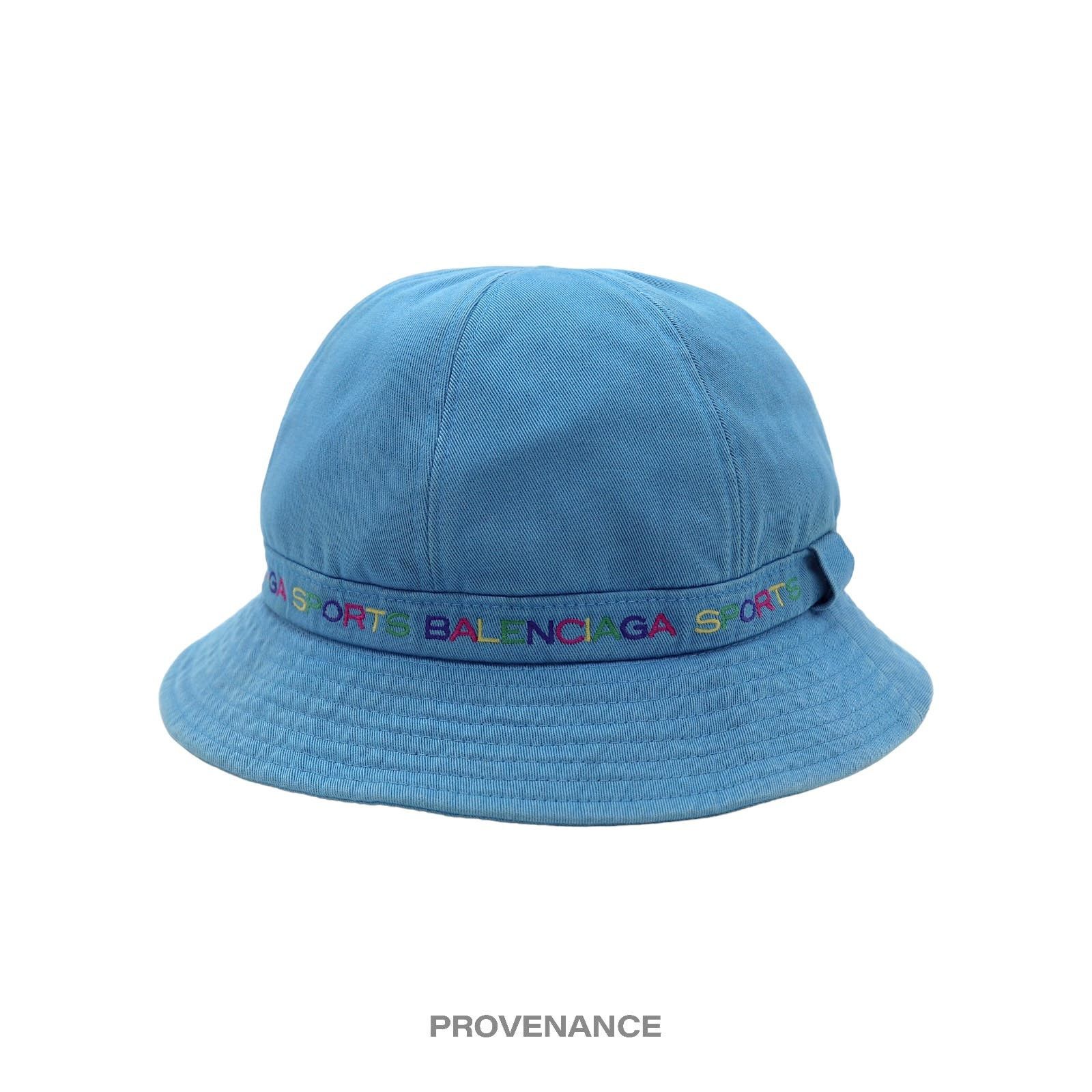 image of Balenciaga Sports Bucket Hat - Blue Rainbow Multicolor L, Women's