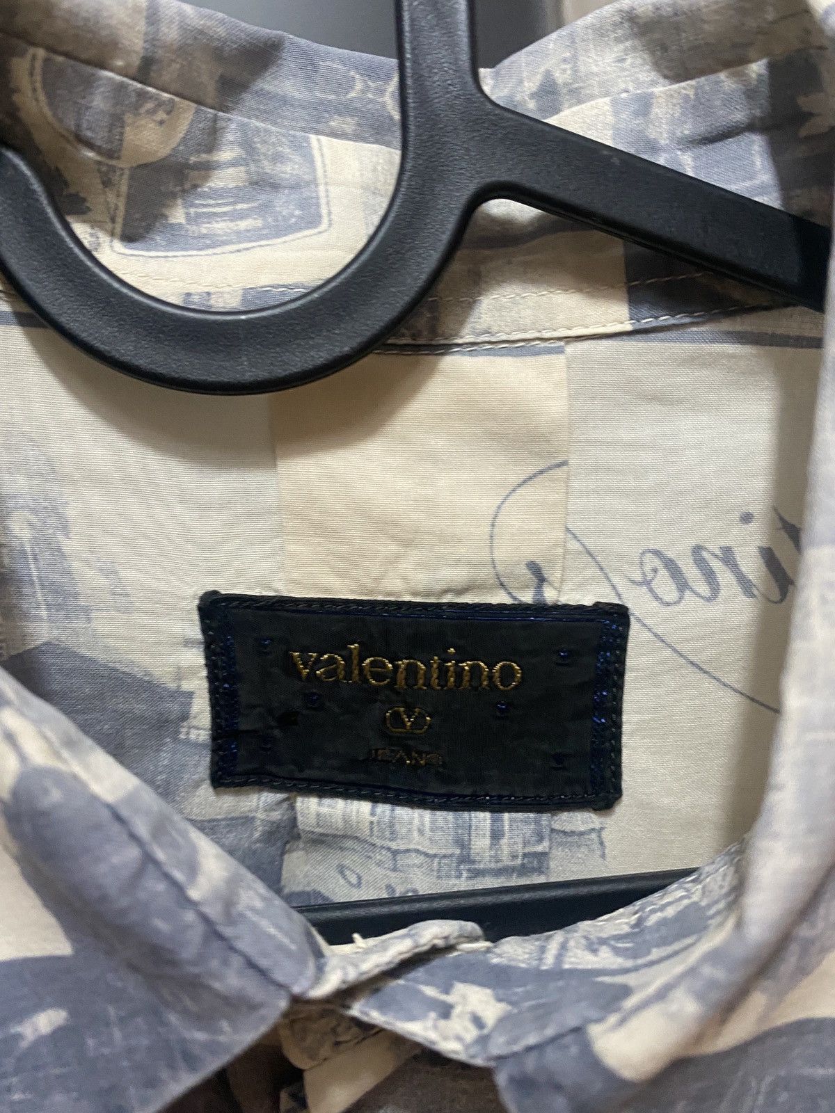 Valentino rare Valentino jeans Vintage fullprint shirt button up Size US XL / EU 56 / 4 - 2 Thumbnail