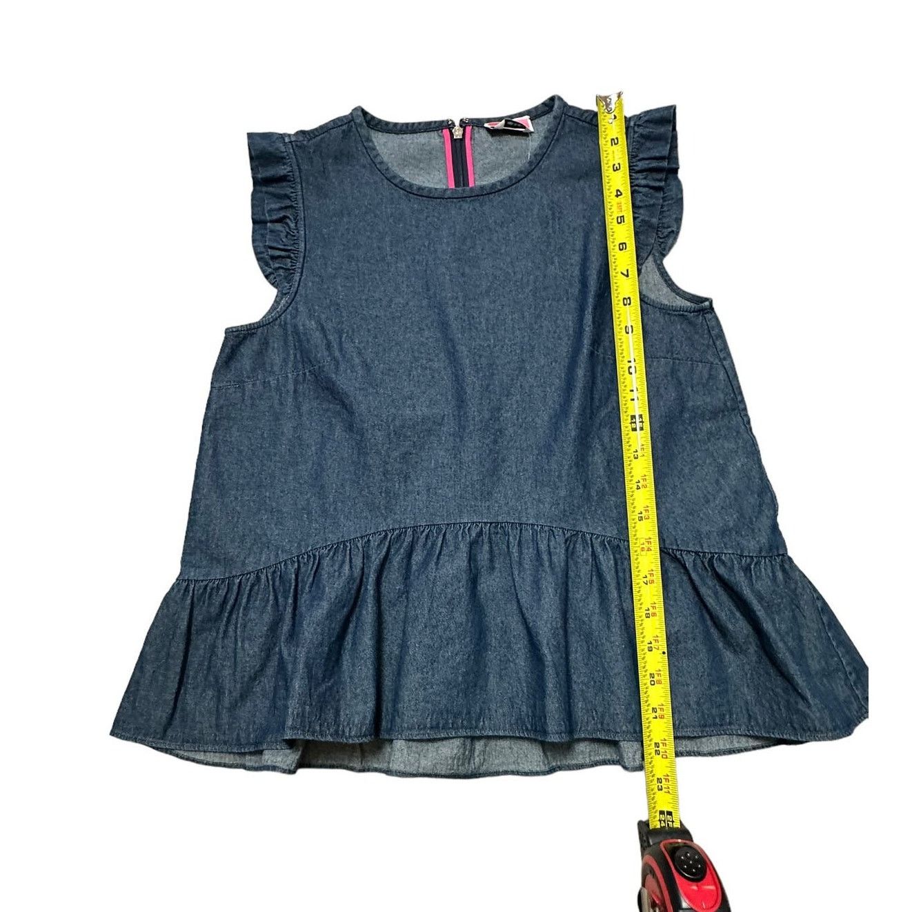 Kate Spade Kate Spade Chambray Flounce Top size 4 Casual Indigo Size S / US 4 / IT 40 - 5 Thumbnail