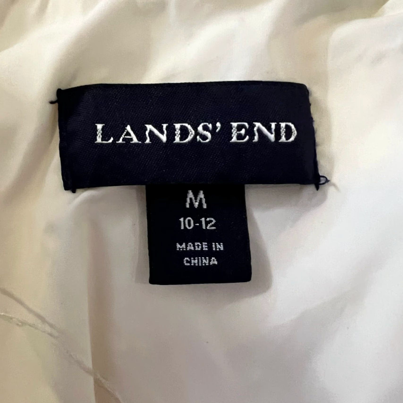 Lands' End Lands' End Coat Womens Medium Puffer Jacket White Down Nylon Regular M Womens White Puffer Jacket Size M / US 6-8 / IT 42-44 - 6 Thumbnail