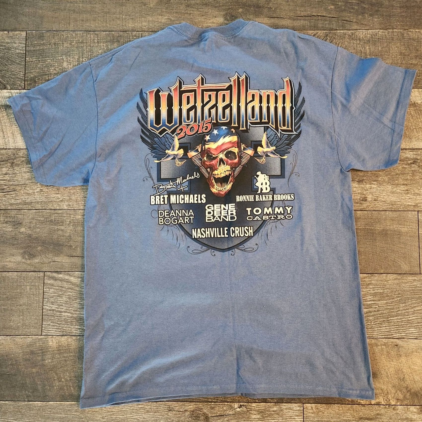 Vintage Wetzelland 2015 T Shirt Mens XL Blue Biker Motorcycle Ohio Rally Concert Tee Size US XL / EU 56 / 4 - 3 Thumbnail