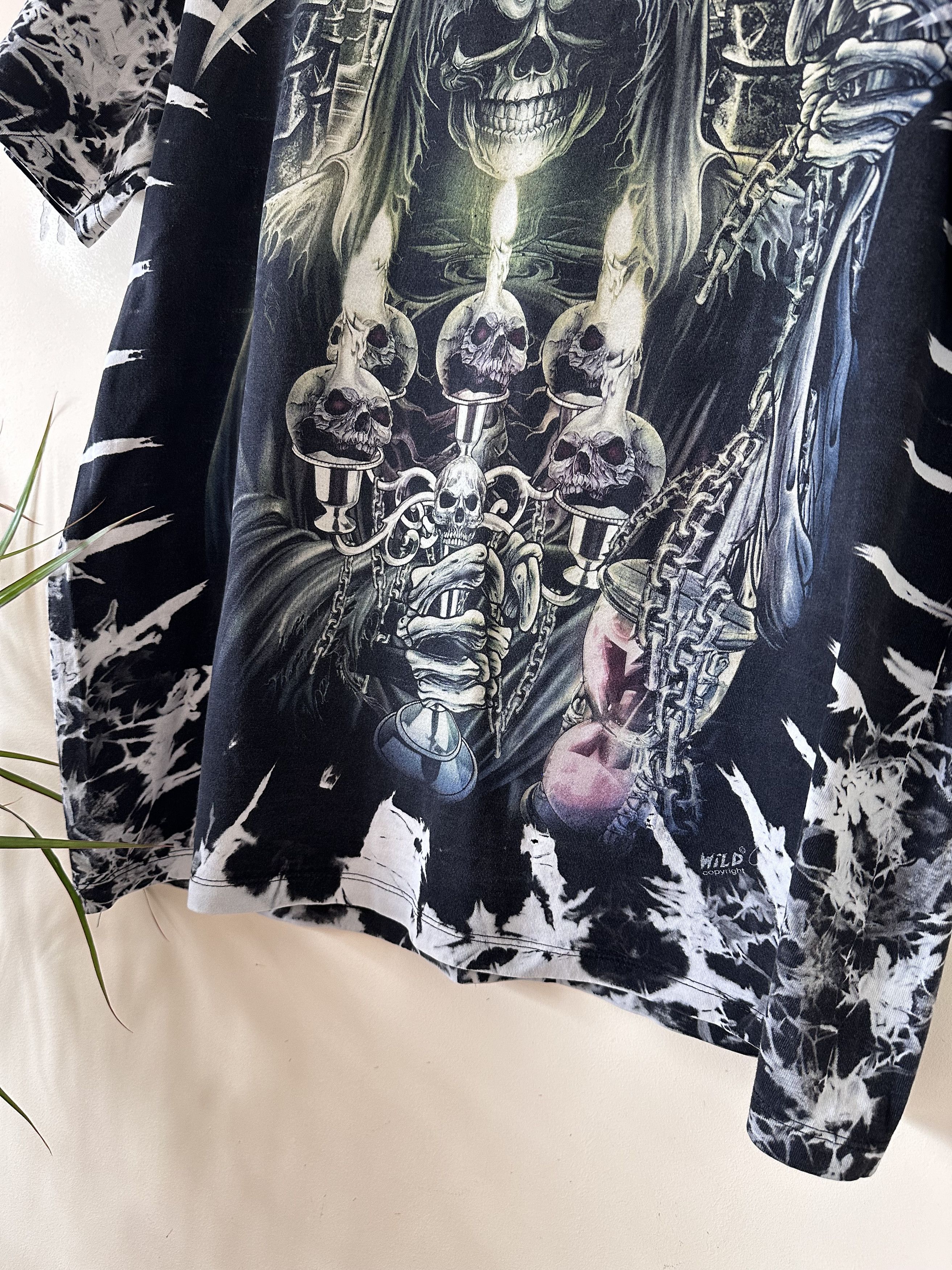Vintage Vintage skull death tie dye tee Size US L / EU 52-54 / 3 - 3 Thumbnail