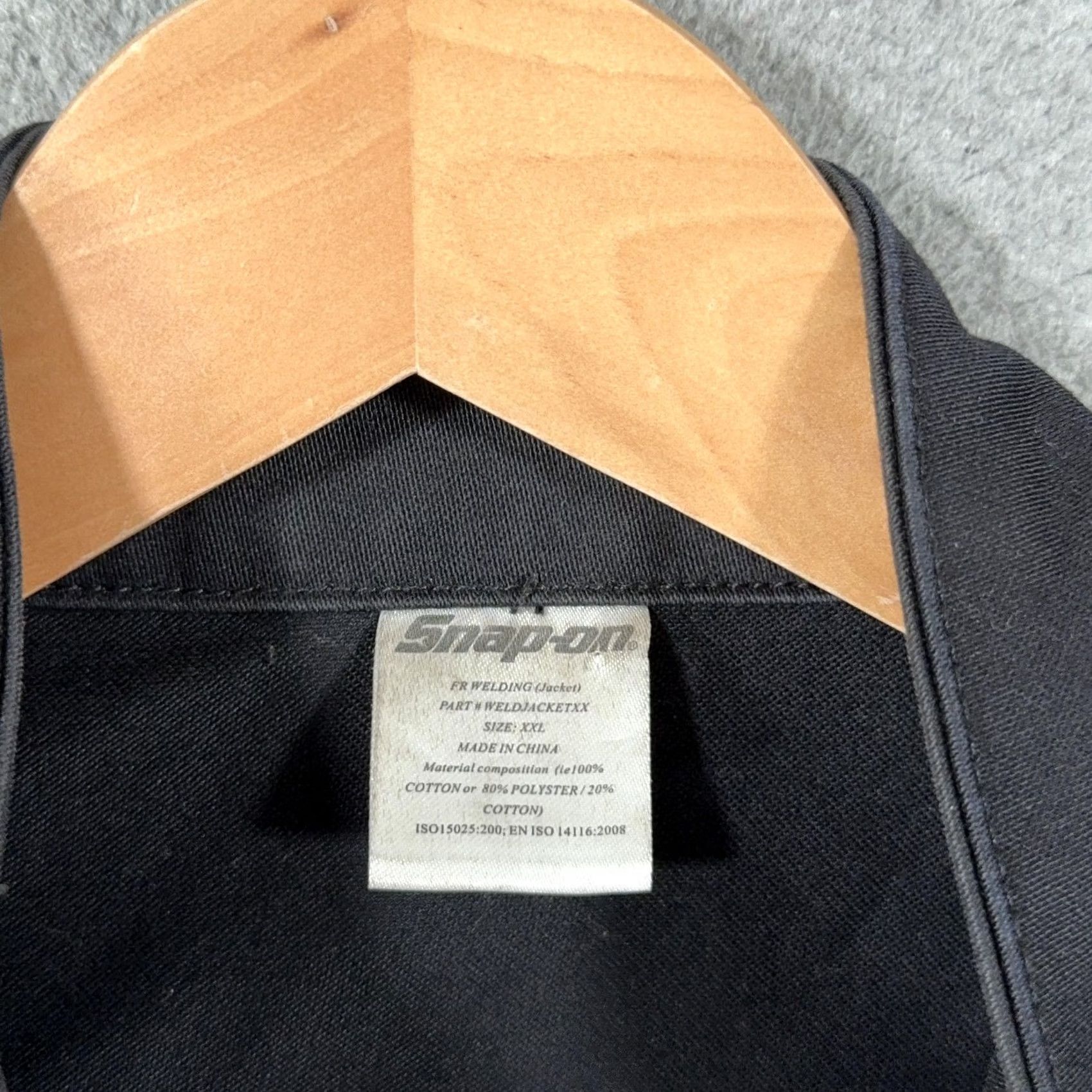 Vintage VINTAGE Snap-on FR Welding Jacket 2XL Skull Graphic Workwear Biker Shirt/Coat Mens Black Zip Pockets Distressed Canvas Leather look Size US XXL / EU 58 / 5 - 3 Thumbnail