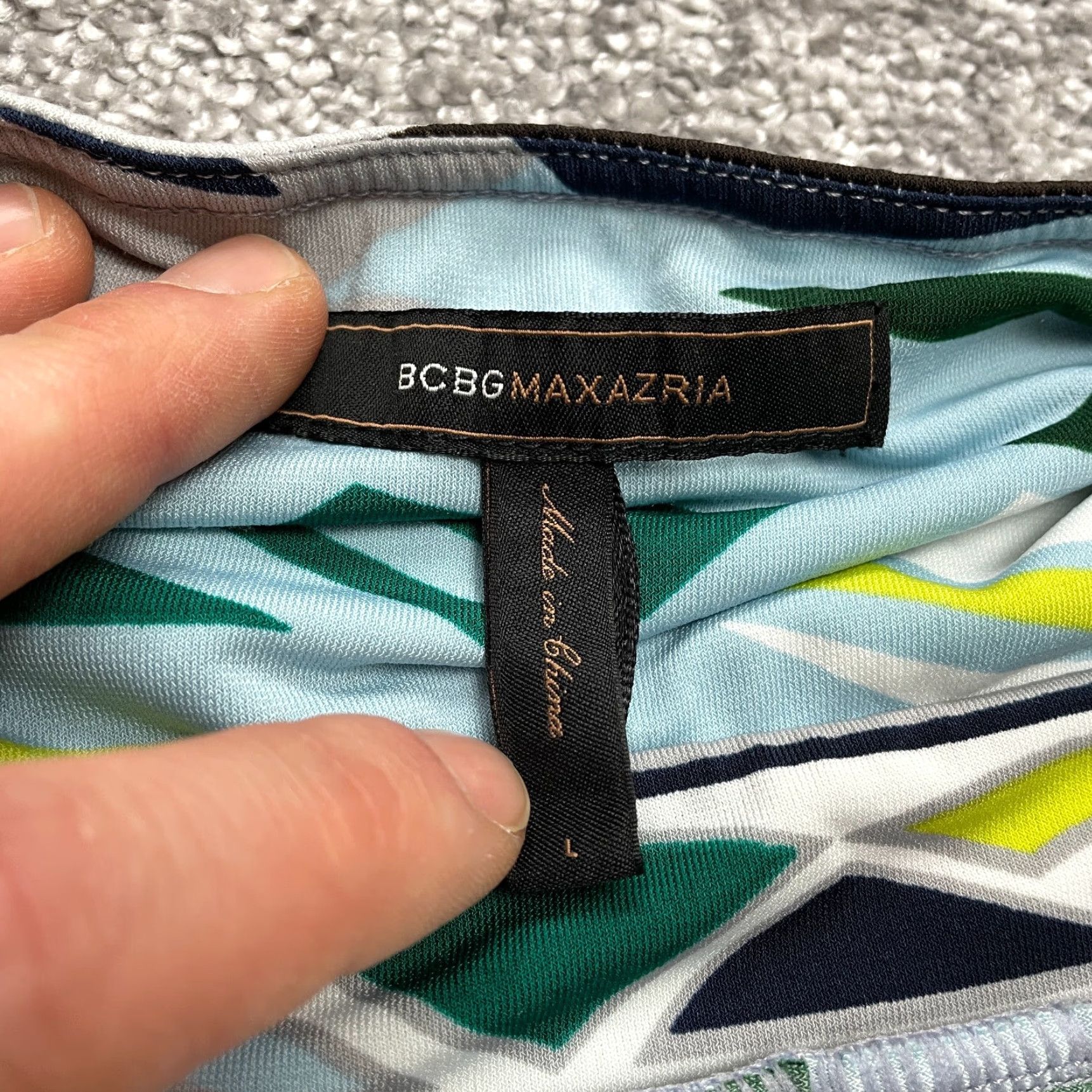 Bcbgmaxazria BCBGMAXAZRIA Halter Shift Dress Womens L Gray Green Midi Sleeveless Size L / US 10 / IT 46 - 6 Thumbnail