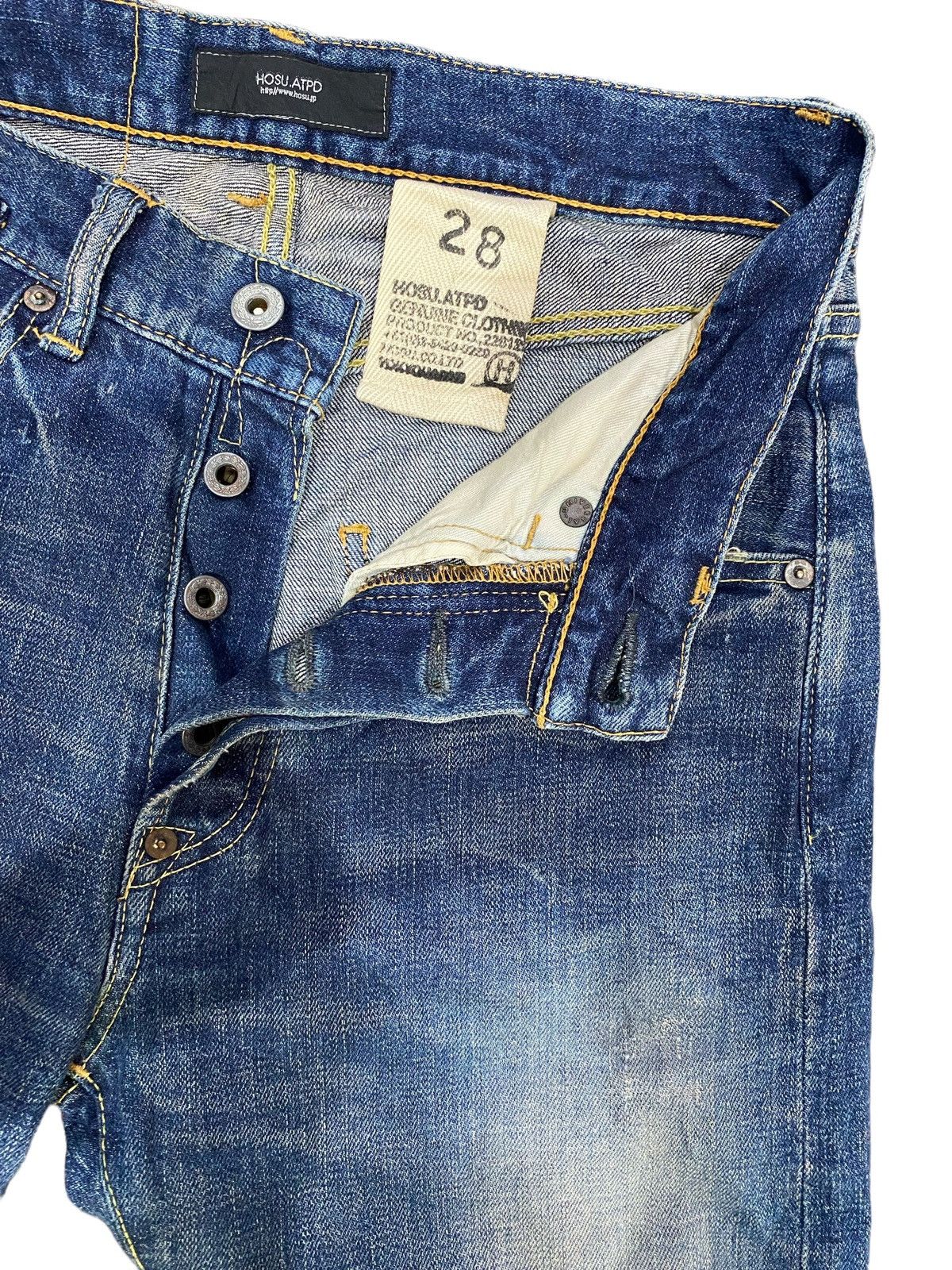 Designer × Japanese Brand Hosu.Atpd Redline Jeans W30” Size US 30 / EU 46 - 14 Thumbnail