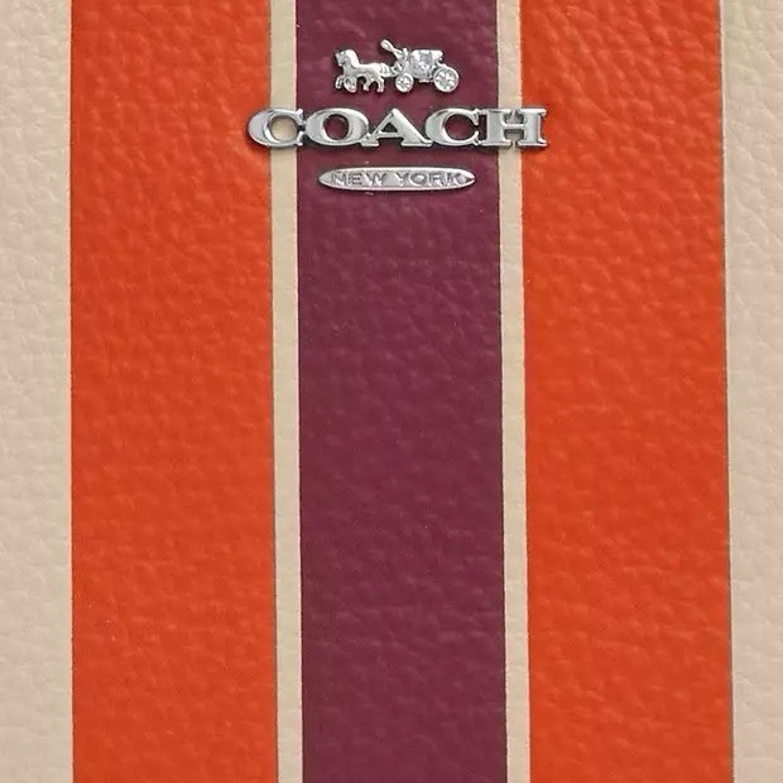 Coach NWT Coach Corner Zip Wristlet Stripe caq77 Ivory Multi Size ONE SIZE - 5 Thumbnail
