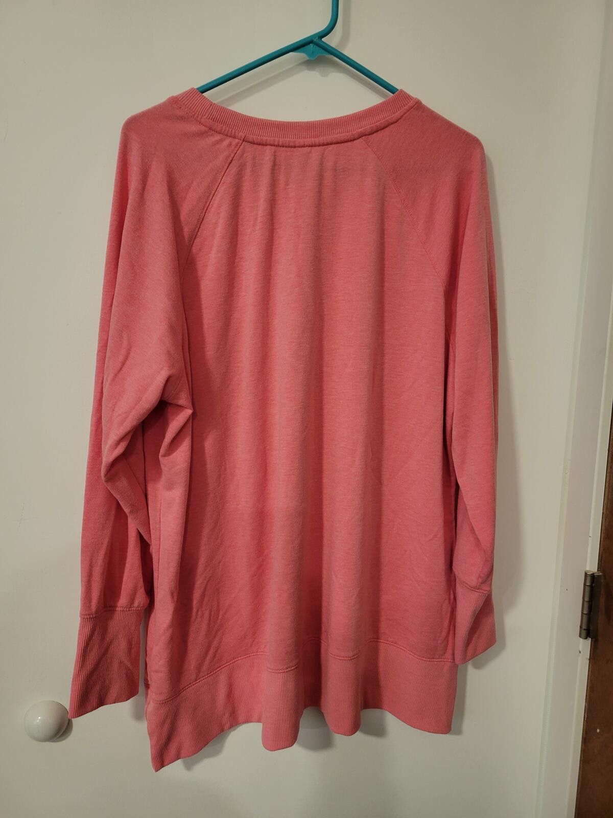 Other RBX Women's Pink Long Sleeve Pullover Sweatshirt 2X Size XXL / US 16-18 / IT 52-54 - 2 Thumbnail