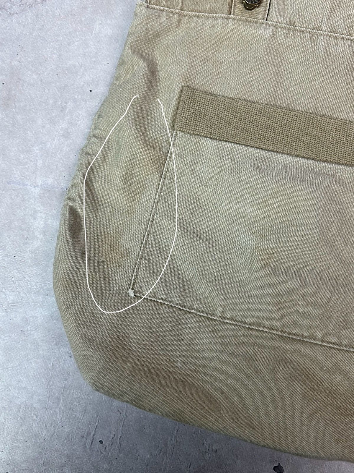 Armani Exchange Vintage Armani Exchange Beige Denim Washed Handle Bag Size ONE SIZE - 12 Thumbnail