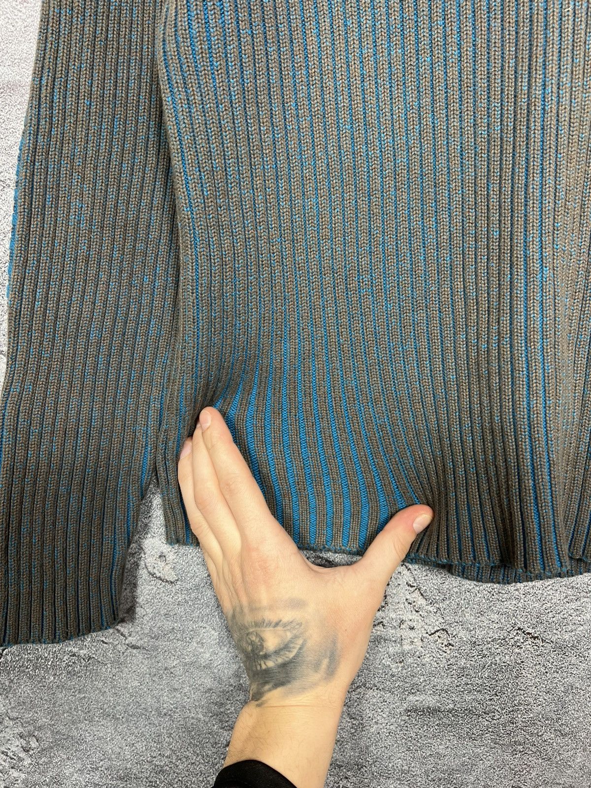 Chevignon Vintage Chevignon Ribbed Turtleneck Sweater A Blue Pattern Size US M / EU 48-50 / 2 - 6 Thumbnail