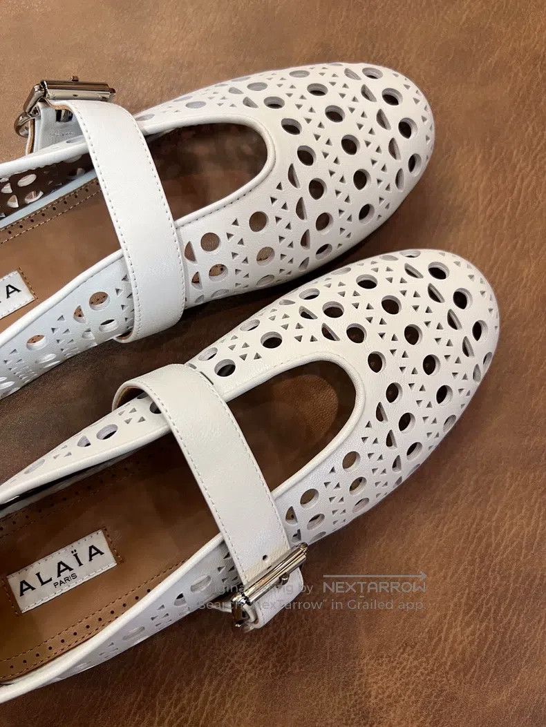 Alaia Alaia White Cutout Ballet Flats Size US 6.5 / IT 36.5 - 2 Thumbnail