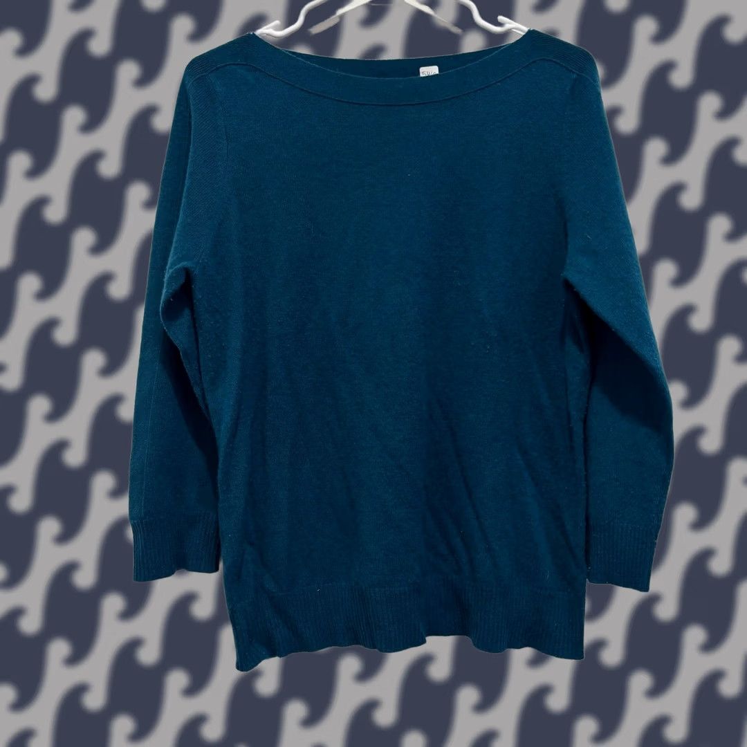 Vintage VINTAGE Carroll Reed Sweater Teal Boat Neck 100% Wool XL Hong Kong Made Womens Size XL / US 12-14 / IT 48-50 - 1 Thumbnail
