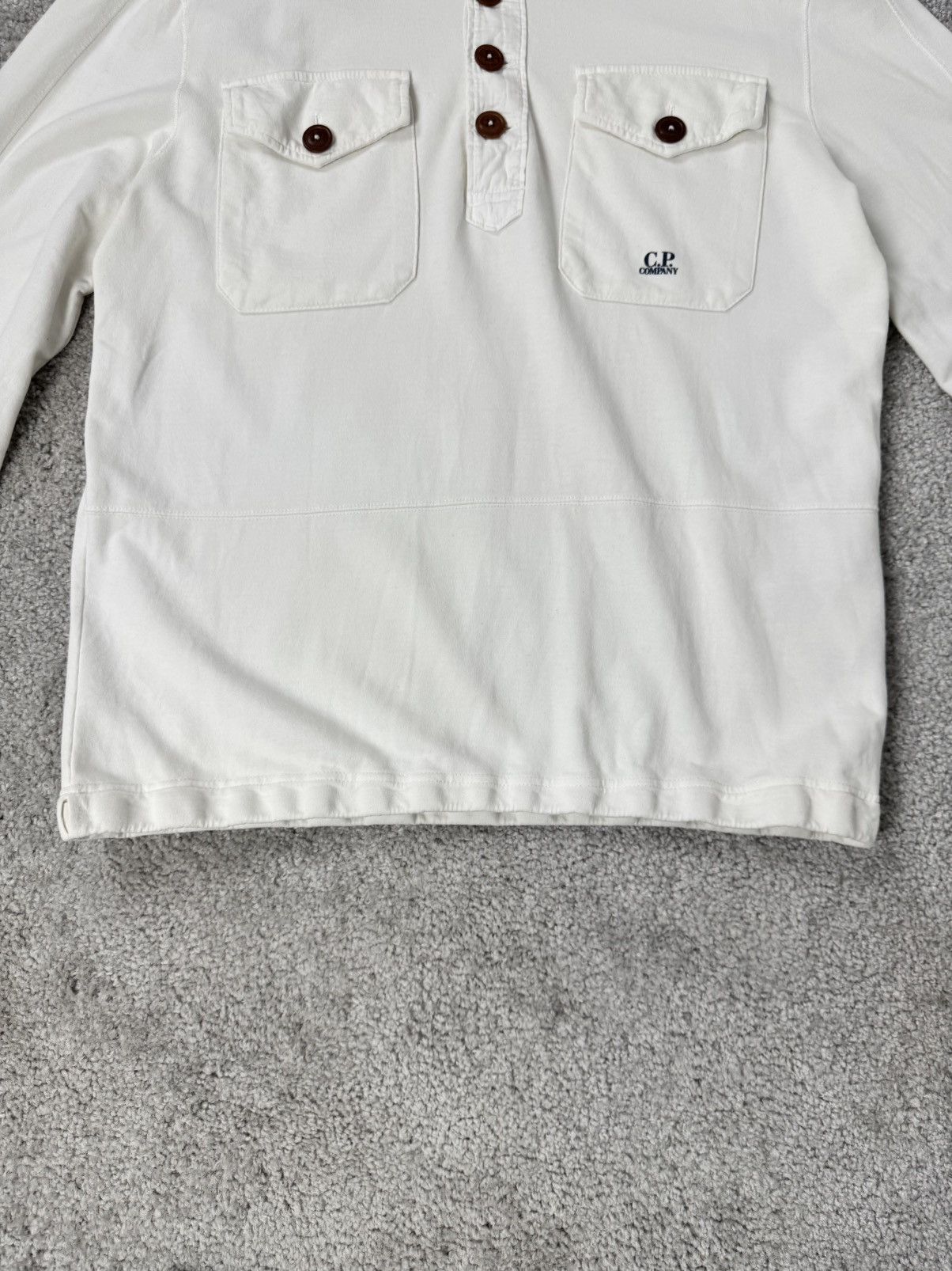 C.P. Company C.P. Company Men`s White Two Pocket Smock Hoodie Size L Size US L / EU 52-54 / 3 - 9 Thumbnail