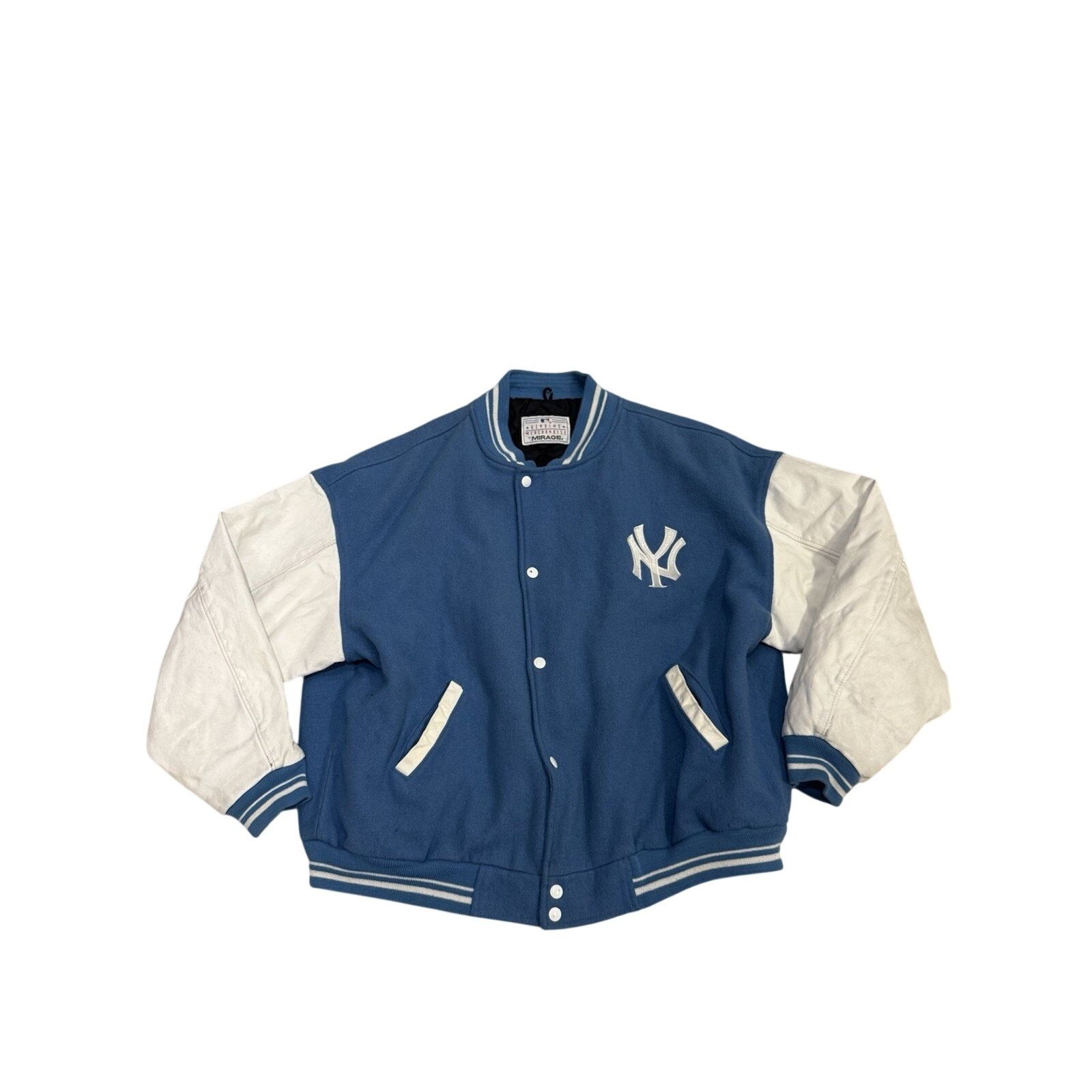 Mens Genuine Merchandise Yankees Button Jacket Baby Blue