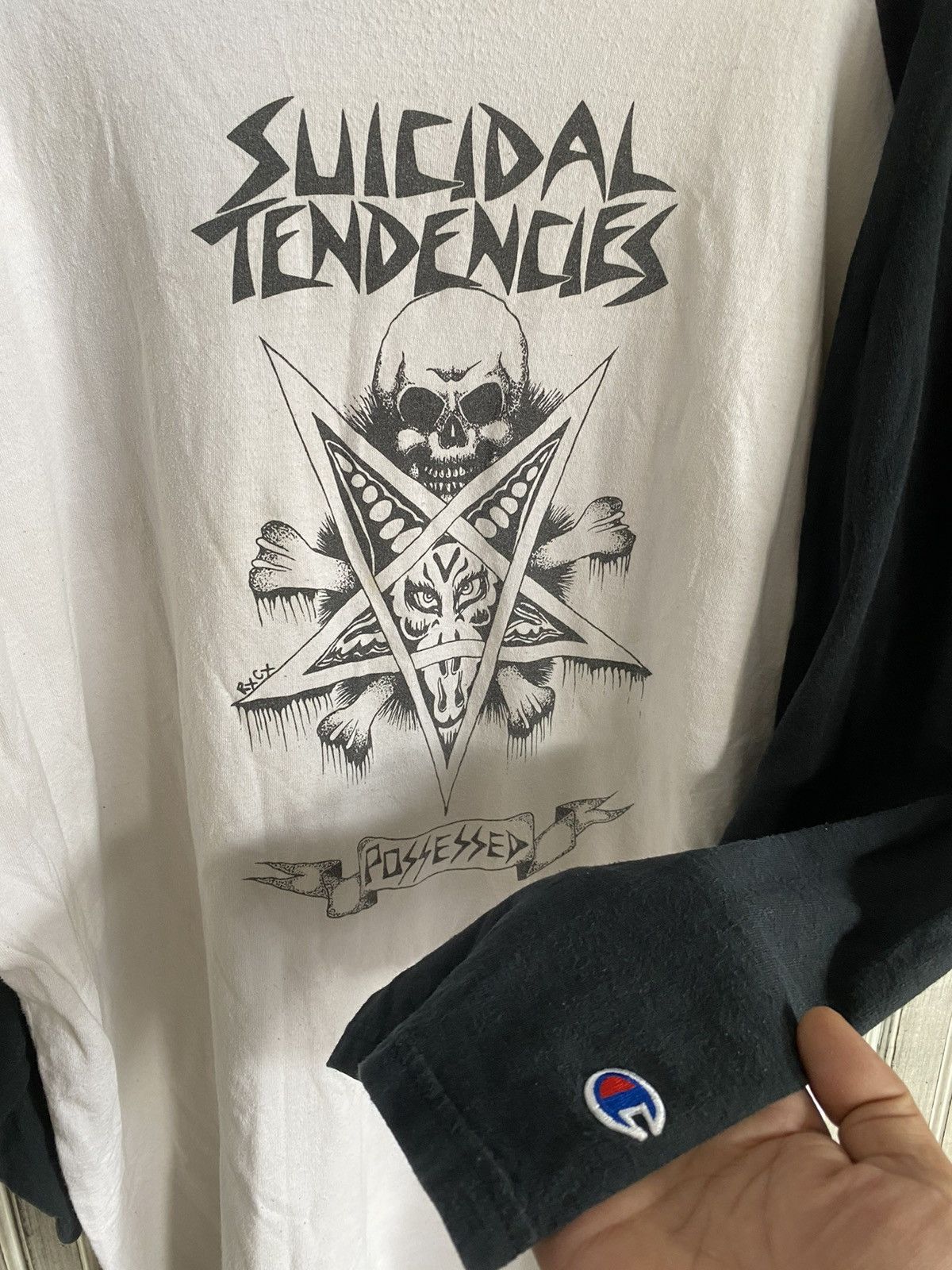 Band Tees Raglan Champion X Suicidal Tendencies Size US XXL / EU 58 / 5 - 5 Thumbnail