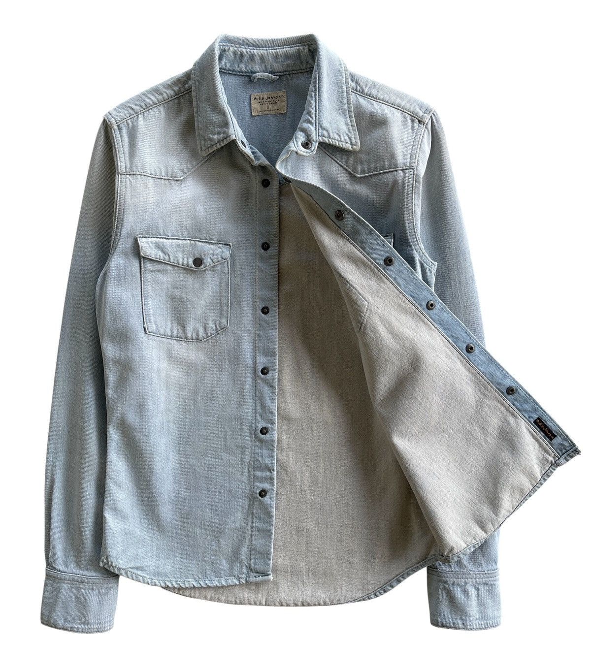 Nudie Jeans Nudie Jonis Ocean Waves Denim Shirt Size US S / EU 44-46 / 1 - 2 Thumbnail