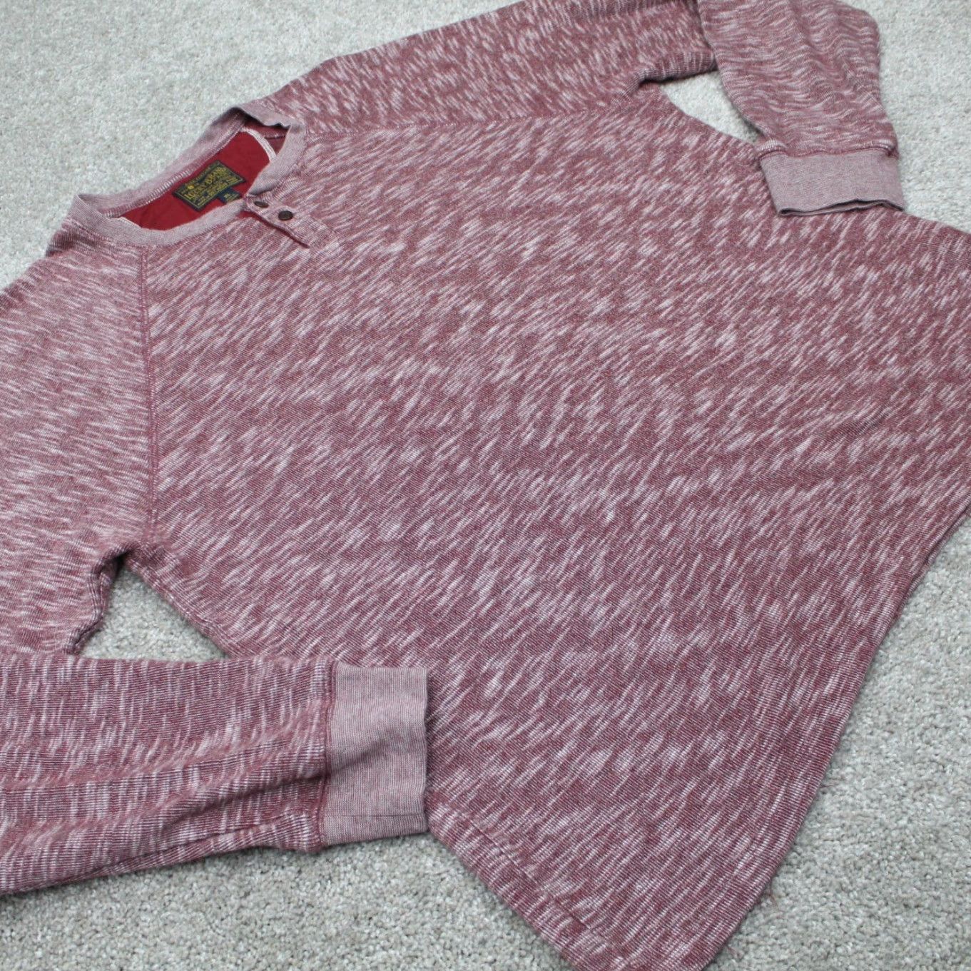 Lucky Brand Lucky Brand Henley Shirt Mens XL Red 100% Cotton Long Sleeve Pullover Shirt Size US XL / EU 56 / 4 - 6 Thumbnail