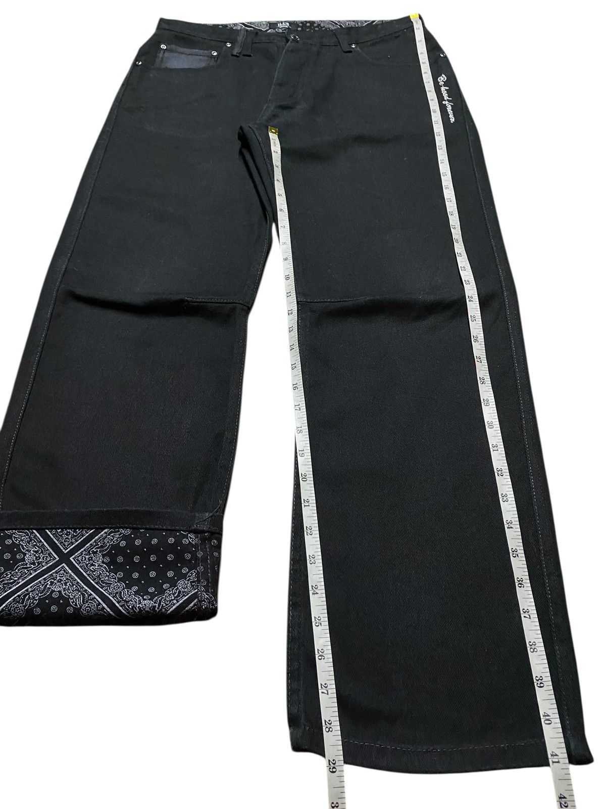 Japanese Brand ILL’S Japan Denim Loudly Voltage Embroidered Baggy Jeans Size US 34 / EU 50 - 11 Thumbnail