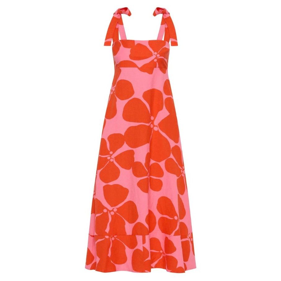Other Mister Zimi Linen Blend Floral Midi Iris Dress in Hydra 4 Size S / US 4 / IT 40 - 3 Thumbnail