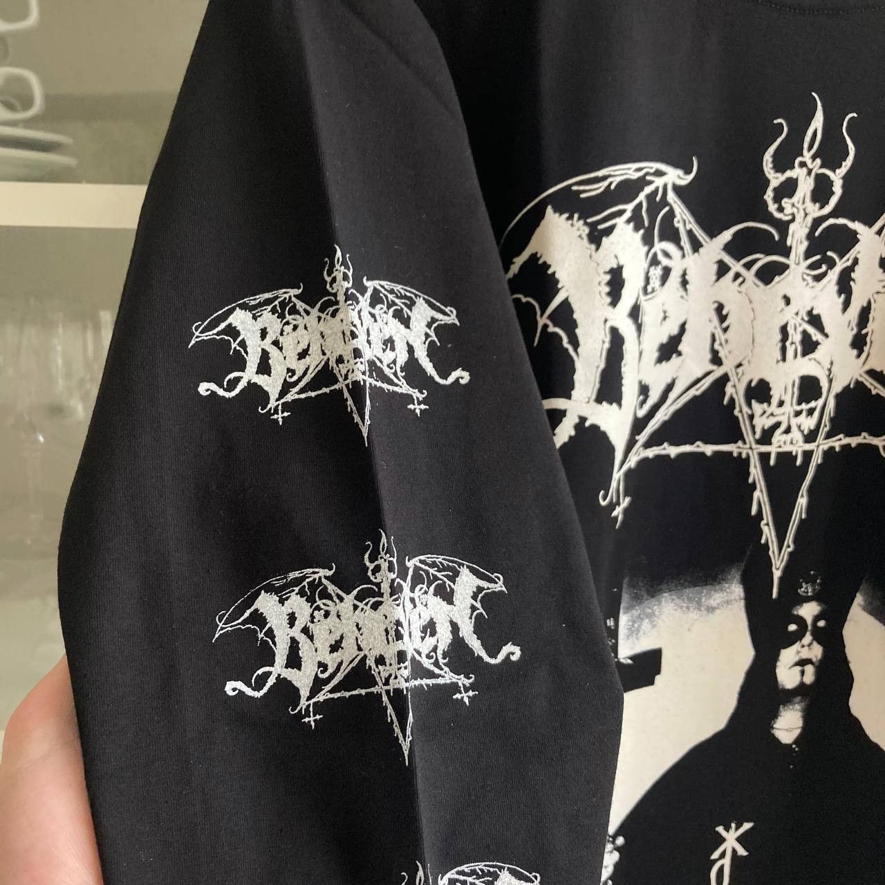 Band Tees Long sleeve Behexen -By the Blessing of Satan - black metal Size US L / EU 52-54 / 3 - 6 Thumbnail