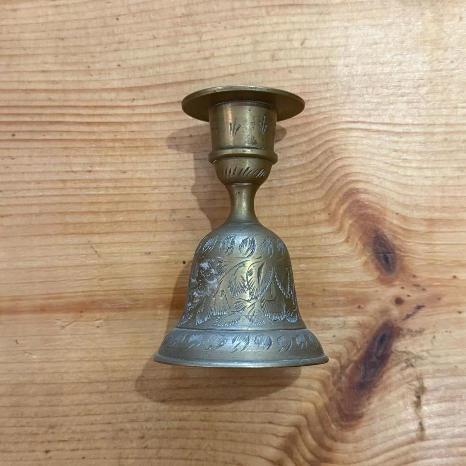 Other Engraved Brass Bell Candlestick Holder Size ONE SIZE - 2 Thumbnail