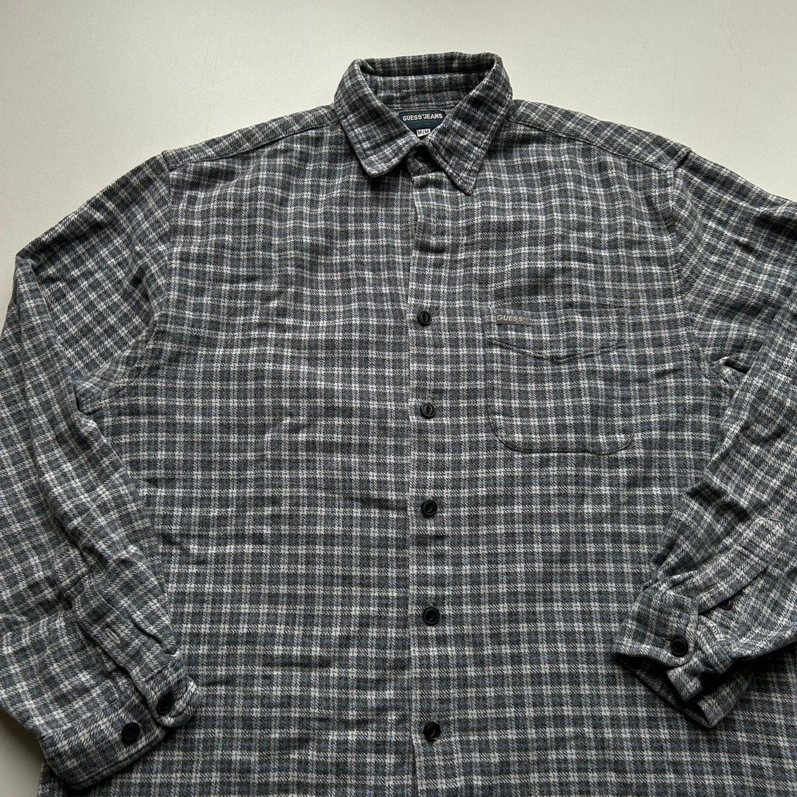 Guess × Vintage Vintage 90s Guess Plaid Checkered Button Up Shirt Medium USA Size US M / EU 48-50 / 2 - 2 Thumbnail
